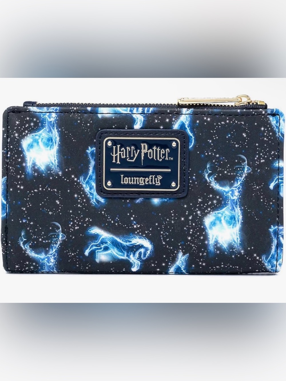Loungefly Navy and Electric Blue Patronus Zip Wallet